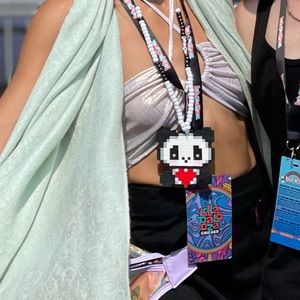 SHEIN HOLOGRAPHIC TIE TOP